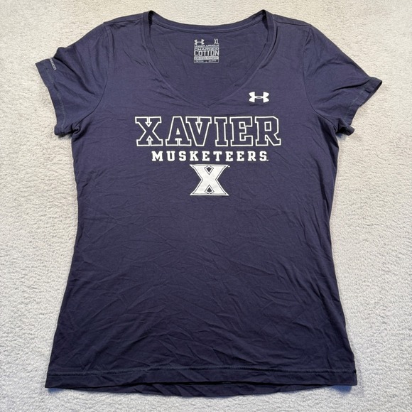 Under Armour Heatgear Charged Cotton Xavier Musketeers Semi Fitted Womens Tee XL - Picture 1 of 4